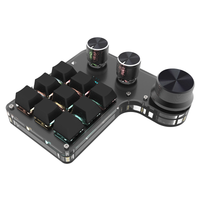Designer Keyboard 3 Knob 9 Key Custom USB Keyboard Computer Keypad Custom Hot Plug Programming Keyboard