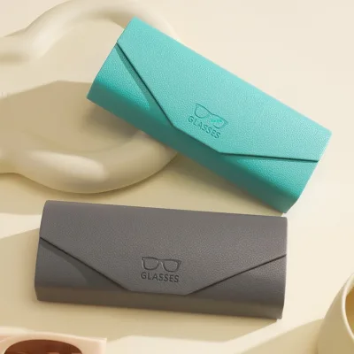 Classic Casual Fashion Anti-Pressure Anti-Fall Sunglasses Storage Box Portable Leather Rectangular Case Factory Wholesale for