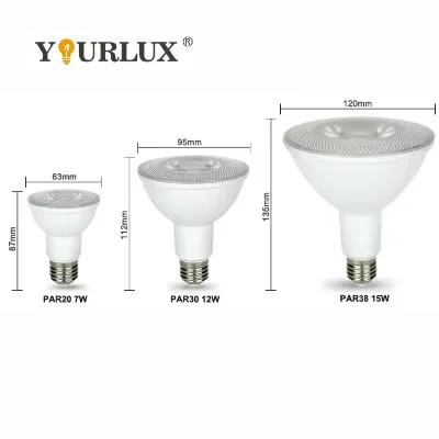 Factory Wholesale 110v 220v E26 E27 Lamp Par20 Par30 Par38 Spotlight 7w 9w 12w 15w 18w Led Par Light Bulb