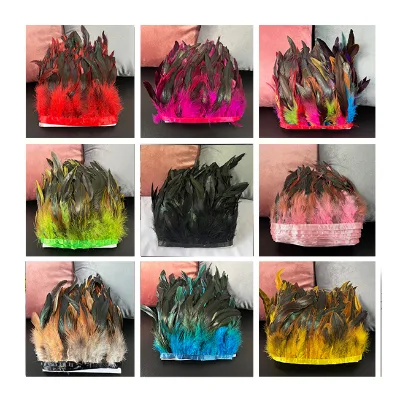 15-18 cm Rooster Tail Feather Trims for Clothing Decor and Party Decoration