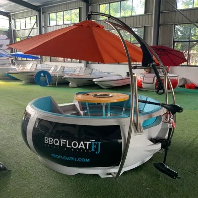 Electric Pleasure Boat BBQ Boat 6 or 8 People Round Yacht Factory Direct Sale Sightseeing Tour Water Play Leisure Sightseeing