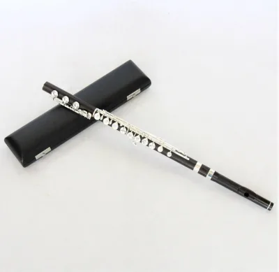 FOCUS Chinese Ebony Flute 17 Open Holes Professional Flute with Sliver Plated Keys OEM for Performance