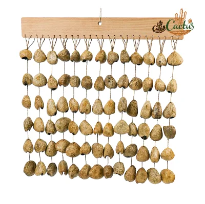 Handmade Natural Seed & Shell Wind Chime, Wooden Frame Wall Mount Percussion Instrument For Yoga Meditation Room