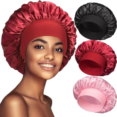 Custom Silk Satin Hair Wrap Bonnet for Sleeping Soft & Comfortable High Elasticity Casual Beauty Hat for All Seasons