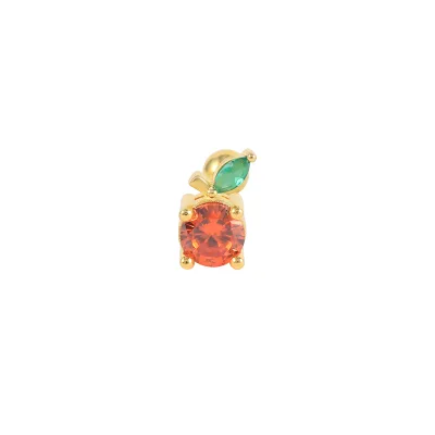 ROXI Tropical Fruit Earrings Cute Multicolor Crystal Grapes Peach Cherry Piercing Earring Jewelry