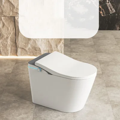 Modern Advanced Intelligent Ceramic Toilet with Voice Function, Floor Standing Seat Heating, Fully Automatic Flushing Toilet