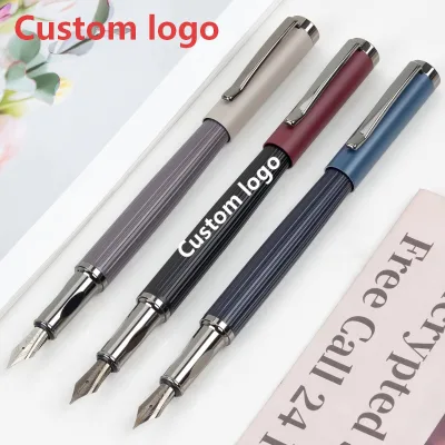 Yilan Custom Logo Morandi Metal Fountain Pen High-End Ink Sac Iridium Gold Oblique Nib EF/F/M Student Calligraphy Engrave Logo