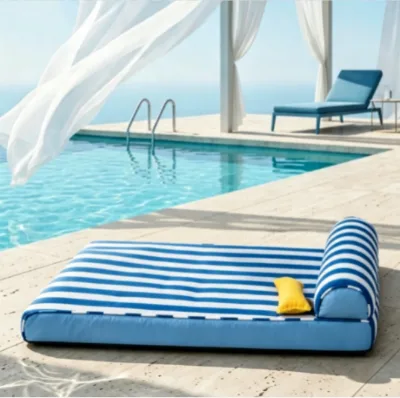 Luxury Orthopedic Rectangle Bolster Dog Bed with Removable Cover Striped Pattern Oxford Cloth All Seasons Use
