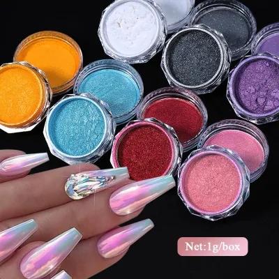 BIN Nail Art Super Bright and Ultra-fine Gold and Silver Aurora Champagne Mirror Powder