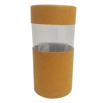 Hot Sale Gift Packaging Round Box Small Paper Cylinder with clear Window for Tea Packaging