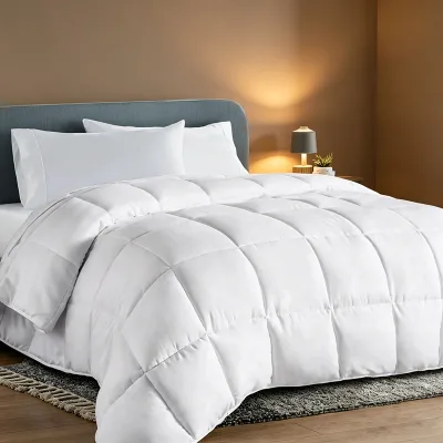 Wholesale White Hotel Duvet Set Luxury Bedding Comforter Custom Size Machine Washable Microfiber Quilted Bedding Insert