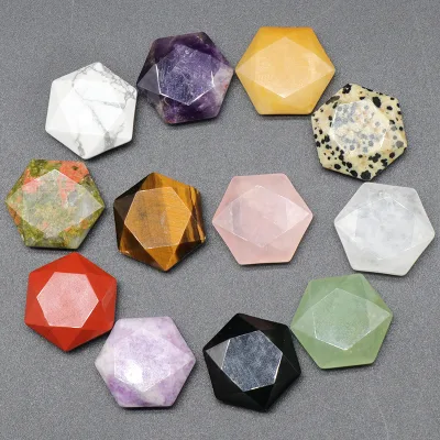 Healing Semi-precious Stone Star Pendant Multi-faceted Clear Quartz Amethyst Crystal Hexagram for Gifts