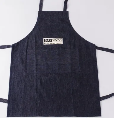 Custom Logo Denim Cooking Apron with Pockets for Men Women