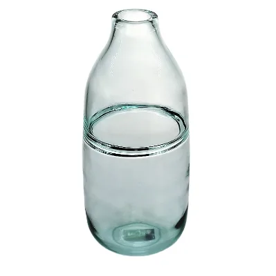 2023 Hot Sale Green Glass Flower Vase Contemporary Tabletop Design Unique Round Shape Environmentally Friendly Decorative Use