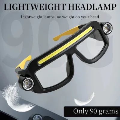 USB Rechargeable Eyeglass Headlamp Lithium Ion Battery IPX4 Waterproof Fishing Camping Multi Functional Headlight for Glasses