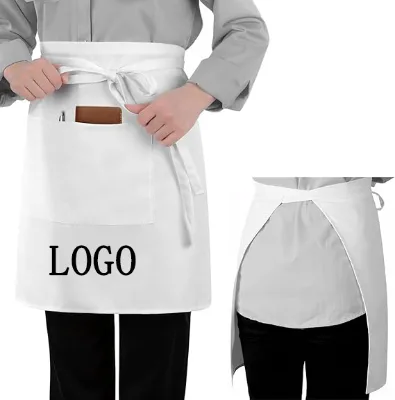 Long Server Apron with 2 Pockets Extra Long Tie Lightweight Half Aprons for Men Women Waiter Waitress Chef Aprons
