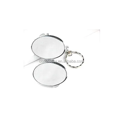 Gift Metal Round Square Heart Oval Shape Blank Sublimation Mirror Keychain