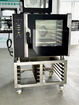 Combi Oven with Button Control Panel, Commercial Multi-Function Steam Oven,Baking Roasting,Steaming,Bakeries Restaurant Kitchens