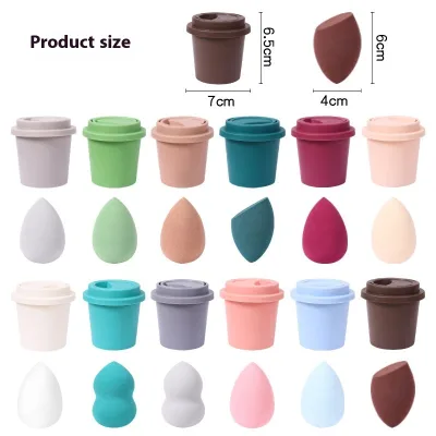 Individually Packaged Gourd Makeup Puff Set Egg Shape Water Drop Non-Absorbent Sponge for Face Wholesale Coffee Cup Blender