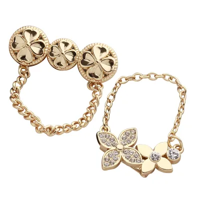 High-Grade Zinc Alloy Chain Pin with Diamond-Proof Suit Decorative Lace Brooch Buckle Eco-Friendly Shank Style