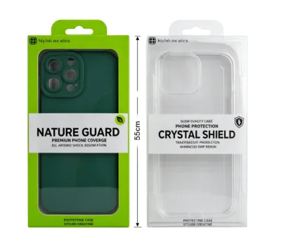Custom Printed PVC Plastic Box Clear Window Insert Mobile Phone Case Power Bank Packaging Recycled Consumer Electronics