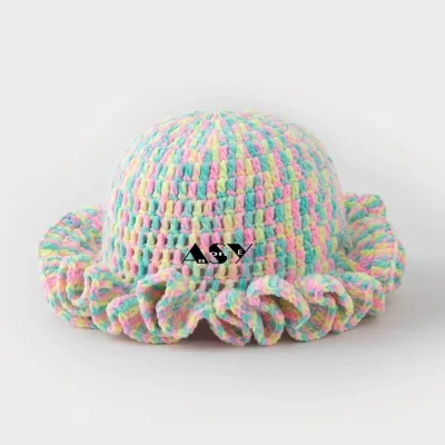 Embroidery Formal Beanie Daily Use Unique Texture Air Permeability Ruffled Brim Soft Foldable Design Easy Carry/Store Travel