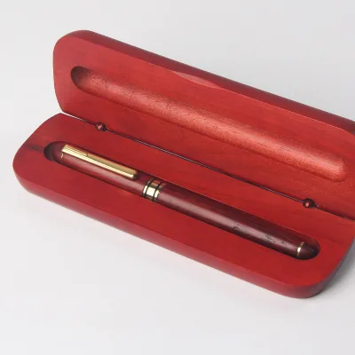 Custom Logo Promotional Rosewooden Pen 0.7 mm Writing Width Signature Wood Style Pen Gift Sets