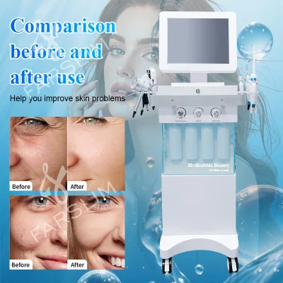 High Popular 14 in 1 Skin Comprehensive Manager Oxygen Face Care Machine Water Deep Face Deep Cleaning White case Beauty Device