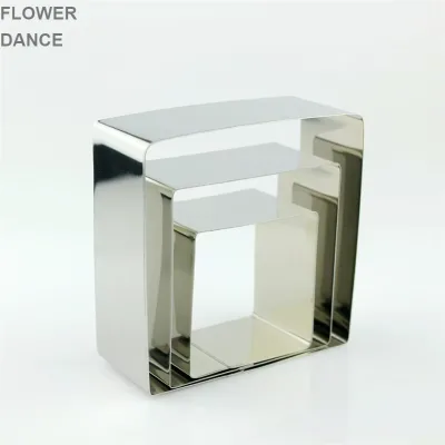 3-piece Set square Mousse Rings Thickened Stainless Steel DIY Baking Food Molds Model