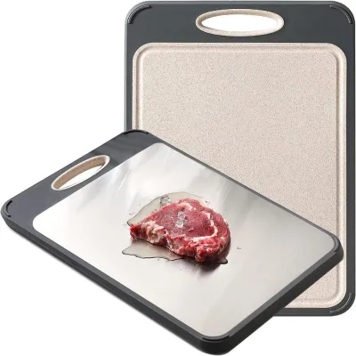 Double Sided 304 Stainless Steel Eco-Friendly Cutting Board Dishwasher Safe Easy Clean Kitchen Chopping Board with Gift Box