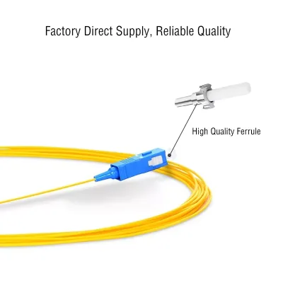 MH-PON SC-SC Single Mode Duplex Fiber Optic Patch Cord PVC Jacket Yellow 3.0mm Cable Diameter 1-Conductor 3M ST-ST FC-FC