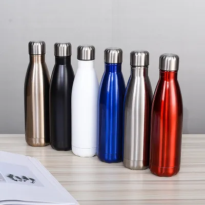 500ml Lightweight Double Wall Insulated Stainless Steel Cola Shaped Modern Sport Design Vacuum Flask Outdoor Sports Hot/Cold