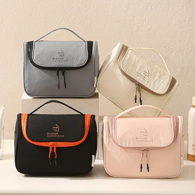 Multi-functional Useful Nylon Pillow Shape Multi-slot Pocket Cosmetic Bag for Women Men Travel Washing Storage Bag with Hook
