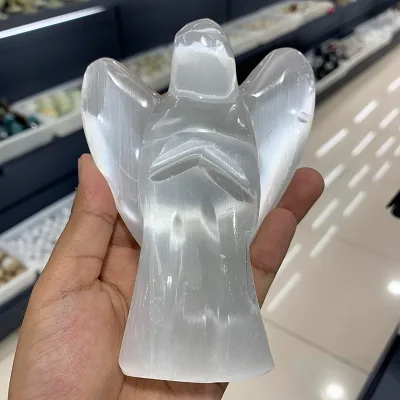 Wholesale High Quality Natural Gemstone Crystal Carving Polished Selenite Angel