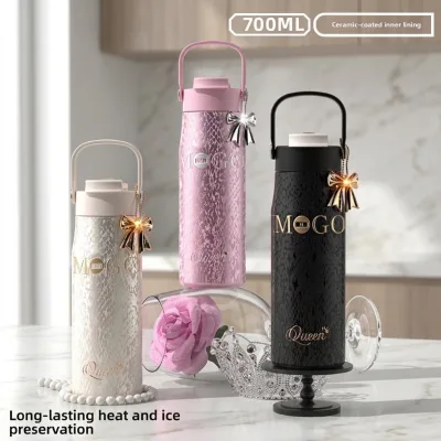 Women's Floral Print Vacuum Insulated Stainless Steel Portable Large Capacity Car Coffee Mug