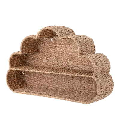 Cloud Shaped Seagrass Wall Shelf Wicker Natural Seagrass Shelf for Kids Room Organizer and Decoration Vietnam Wholesaler