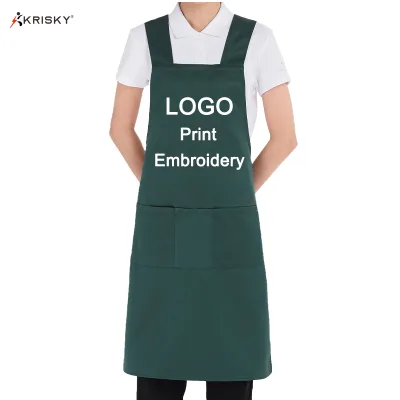 Custom Comfortable Bib Apron Pack Personalize Resistant With Pockets Cooking Kitchen Barista Women Men Chef Kitchen Apron Set