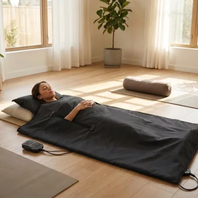 Fitkang Oem Portable Sauna Blanket, Health Tech Wrap-around Sauna Blanket, Spa Full-body Home Sauna Blanket with Arm Holes
