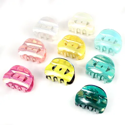 Factory Korean Candy Warm Laser Hair Claw Clips for Kids Hollow Out Small Hair Clamp Acetate Custom Factory Wholesale for Women
