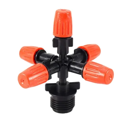 Automatic Garden Sprinklers 360 Degree Rotating Spray 5 Nozzles Plastic Watering System