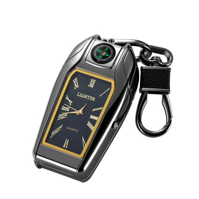 Creative Keychain Lighter Multi-function Cigarette Lighter With Compass Charging Device