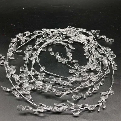 130cm Clear Beaded Garlands, Wire String, Acrylic Crystal Beaded Garland for Wedding