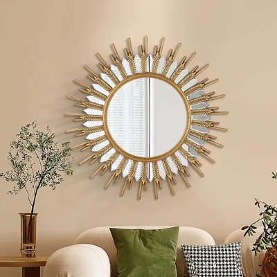 Evelyn Oversized Luxury Mirror Contemporary Bedroom Staging High Definition Silver Glass Polyurethane Framed Mirror