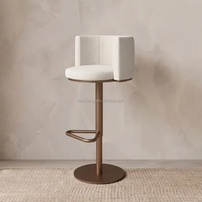 FERLY Modern Luxury Velvet Dining Counter Stool Backrest Multi-color Customized Eco-Friendly Hotel Kitchen Island Villa Home
