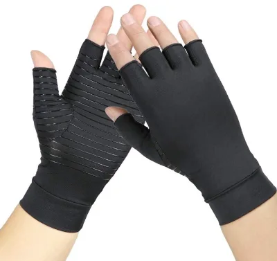 Half Finger Compression Gloves for Arthritis and Joint Pain Relief | Hand and Wrist Therapy Gloves