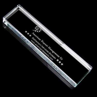 2024 Wholesale Rectangle Clear Blank Crystal Glass Paperweights for Personalized Gift