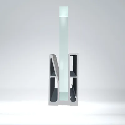 Matt Black U Channel Reinforced Glass Groove Outdoor Aluminum Alloy Glass U Channel