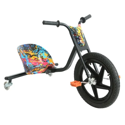 Children's Three Wheel Drift Car Mini Kart Racing PU Flash Wheel Tricycle Wholesale