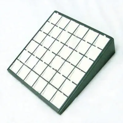 Wood Pendant Display with PU Leather Triangle Two Tone Jewelry Display case 275x270x65mm
