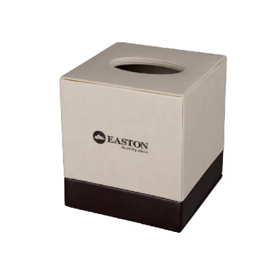 High Quality Hotel Luxury Premium Customized Square Leather Tissue Box with Logo